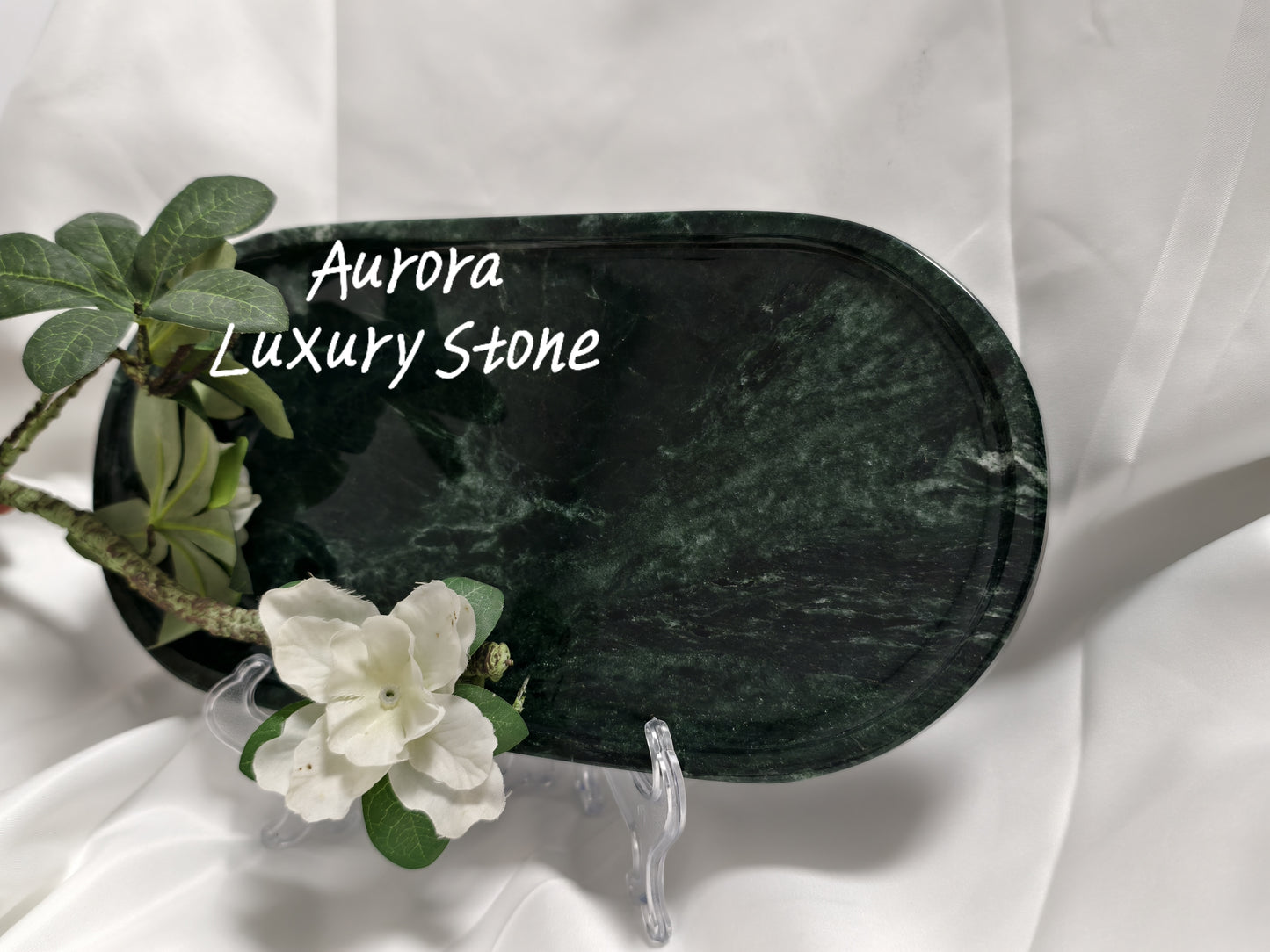 Emerald Green Marble Tea Tray