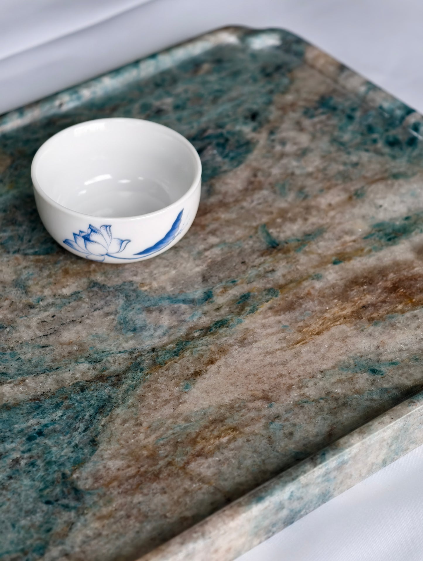 Amazon Blue Luxury Stone Tea Tray