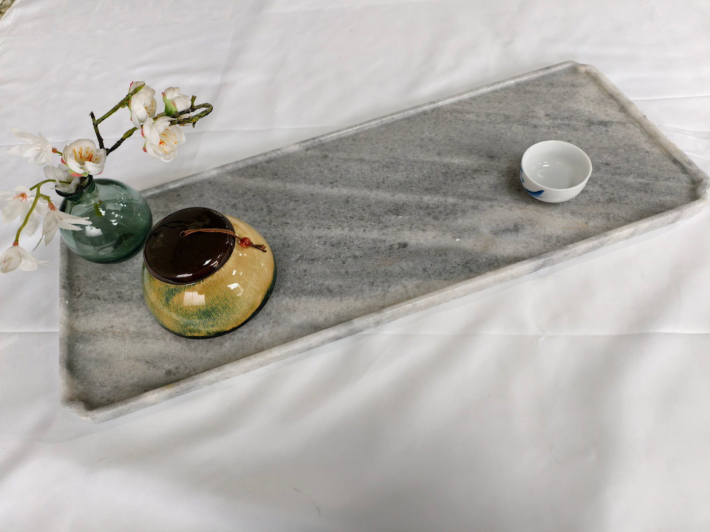 Blue Crystal Luxury Stone Tea Tray