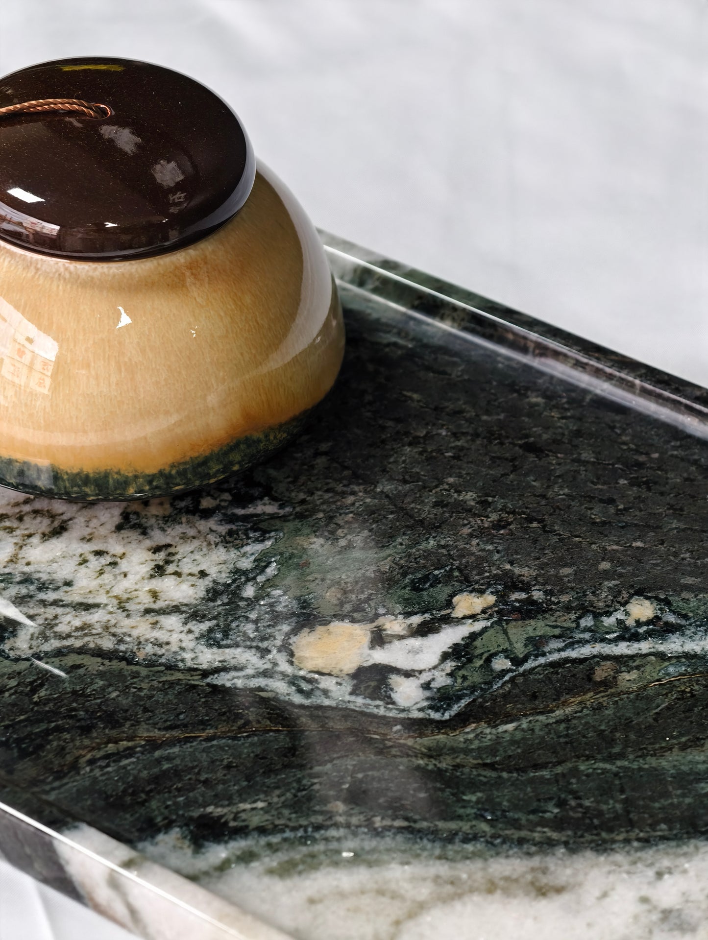 Panda White Marble Tea Tray