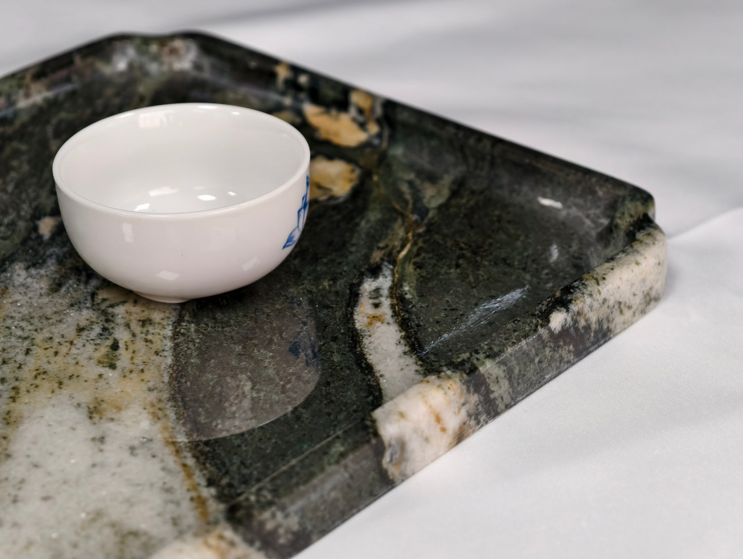 Panda White Marble Tea Tray