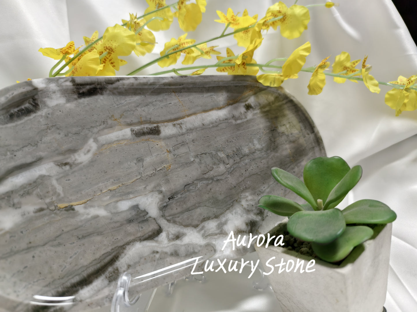 Venetian Brown Luxury Stone Tea Tray