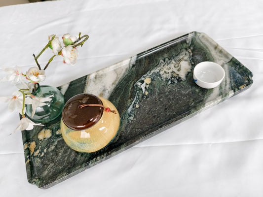 Panda White Marble Tea Tray