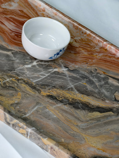 Venetian Brown Luxury Stone Tea Tray